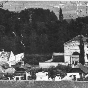 Az 1888-ban leégett eperjesi zsinagóga (Forrás: MZSL)
